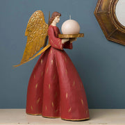 Oldalnézetű avignoni angyal gyertyatartó aranyszínű szárnyakkal