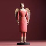 SACRED sötétrózsaszín angyal figura – elölnézet, mozgatható karokkal