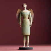 SACRED zöld angyal figura teljes alakos kép – klasszikus orléans-i ihletésű angyal