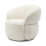 modern fehér buklé fotel lekerekített háttámlával