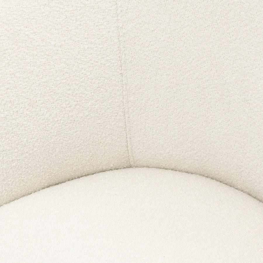 fehér buklé fotel varrás és forma részlet