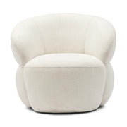 fehér buklé szövetes modern design fotel elölnézet