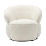 fehér buklé szövetes modern design fotel elölnézet