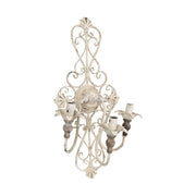 Klasszikus megjelenésű, rusztikus felületű, 3 karú fém falilámpa.