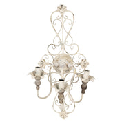 Klasszikus megjelenésű, rusztikus felületű, 3 karú fém falilámpa.