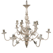 Shabby Light bézs fém csillár 12 karú antikolt kivitelben