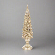 Aranyszínű, karácsonyi dekorációs fenyő kúp.