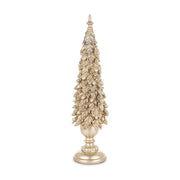 Aranyszínű, karácsonyi dekorációs fenyő kúp.