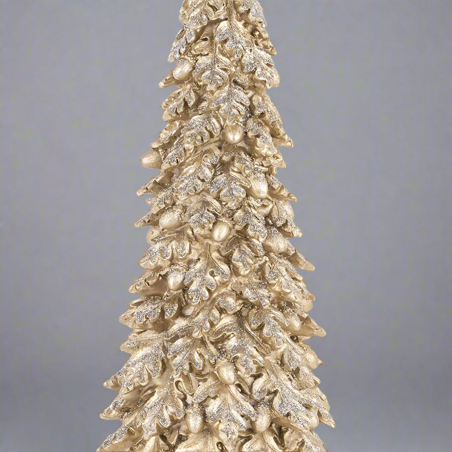 Aranyszínű, karácsonyi dekorációs fenyő kúp.