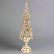 Aranyszínű, karácsonyi dekorációs fenyő kúp.