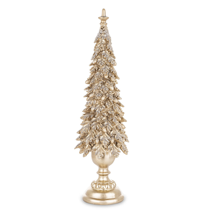 Aranyszínű, karácsonyi dekorációs fenyő kúp.