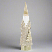 Art deco ihletésű arany Mikulás figura, elegáns karácsonyi díszlethez.