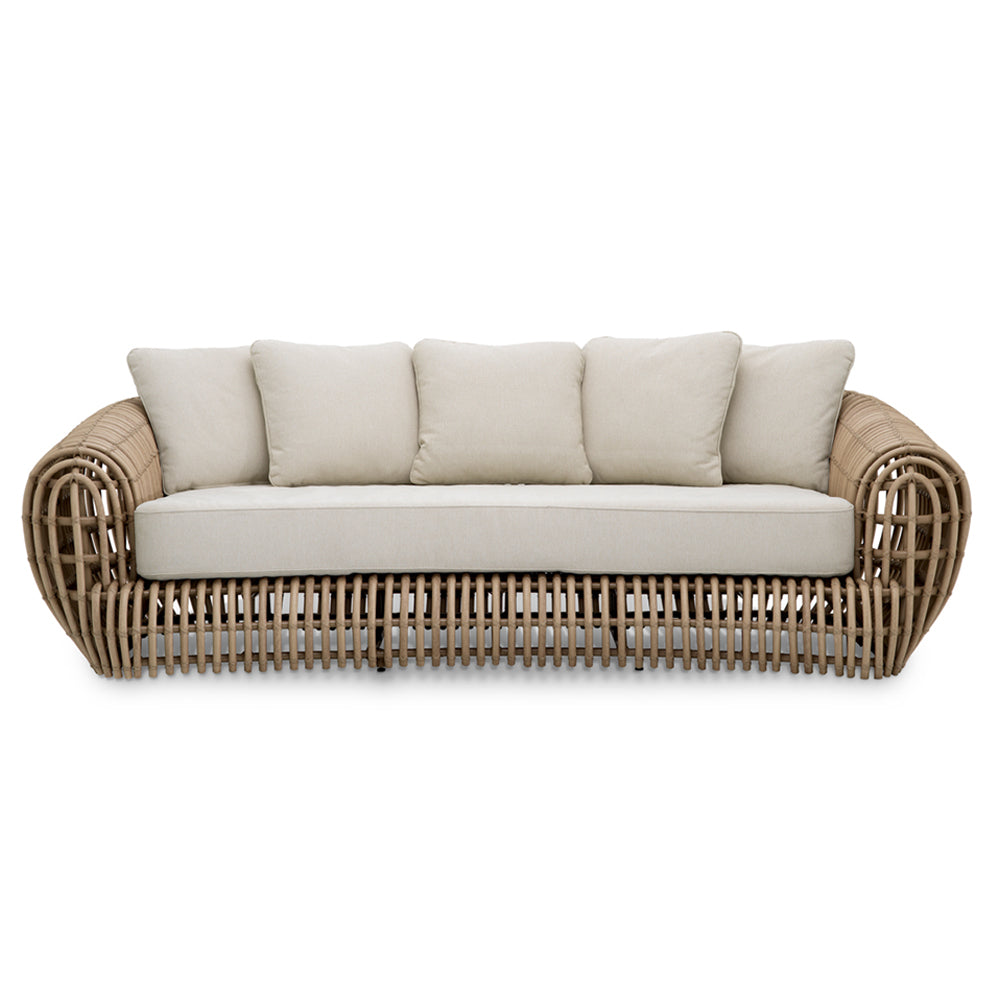 Siderno kültéri kanapé műrattan vázzal – elölnézet