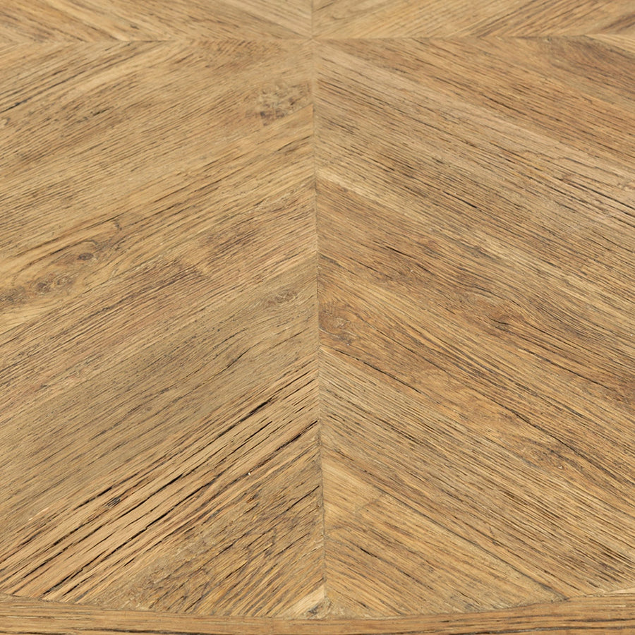 újrahasznosított tölgyfa felület közelről