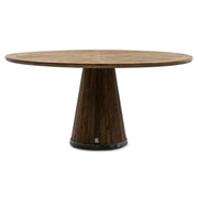 kerek tölgyfa étkezőasztal 160 cm elölnézet