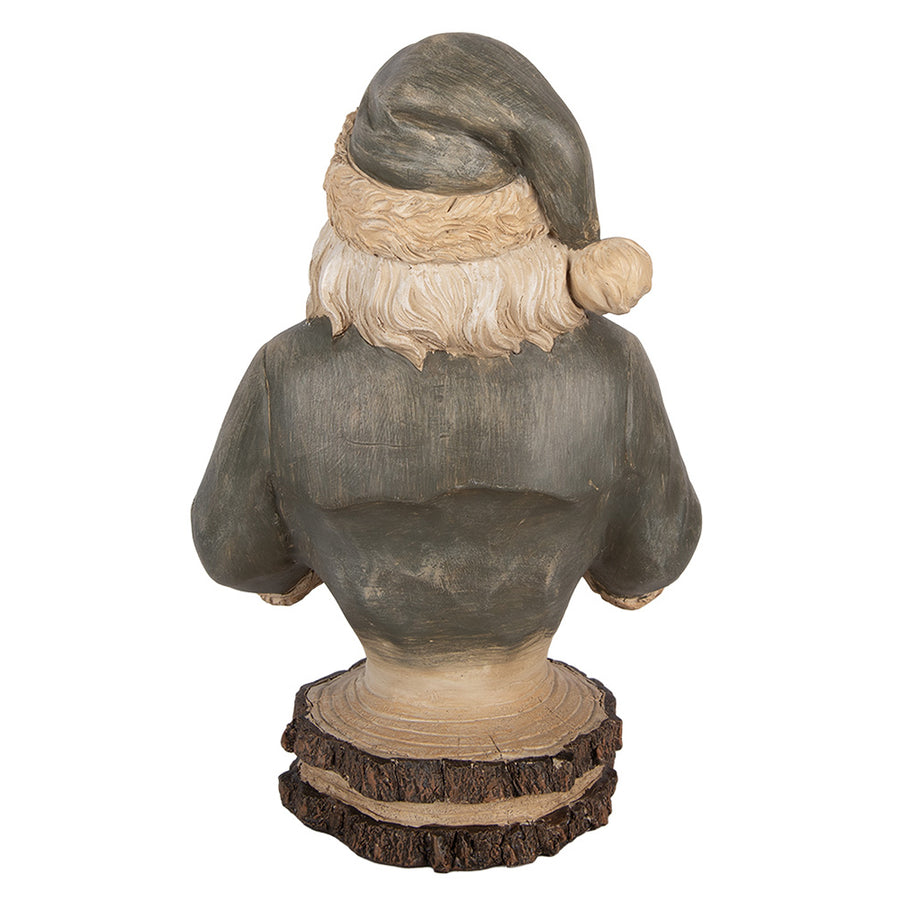 Spirit of the Forest bézs Télapó figura hátoldala prémes sapkával és természetes színekkel
