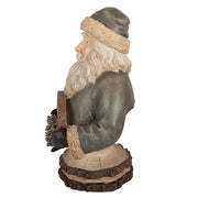 Spirit of the Forest bézs Télapó figura jobb oldali nézete Merry Christmas táblával