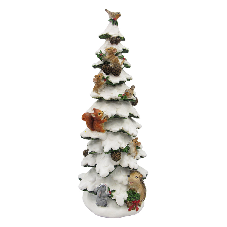 SPIRIT OF THE FOREST havas fenyőfa erdei állatokkal 30 cm