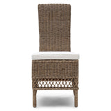 natúr rattan étkezőszék elölnézet magas háttámlával