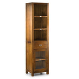 Keskeny loft stílusú mindifa polcos szekrény üveges ajtóval