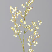 Symphoricarpos inspirálta mű hóbogyó ág krémszínű bogyókkal.