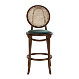 Thonet bárszék, zöld bársony üléssel.