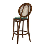 Thonet bárszék, zöld bársony üléssel.