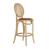 Thonet bárszék, rattan háttámlával.
