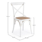 CROSS fehér szilfa-rattan étkezőszék
