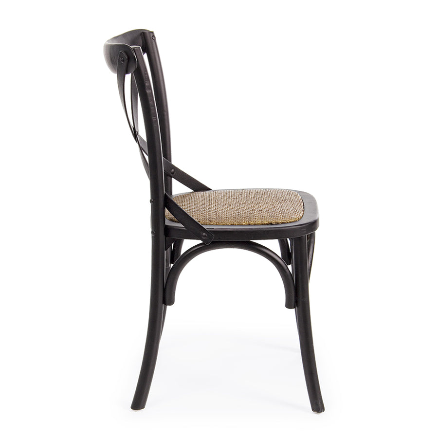 Fekete színű, thonet jelleg étkezőszék.