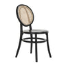 Fekete színű, thonet jellegű bisztrószék.