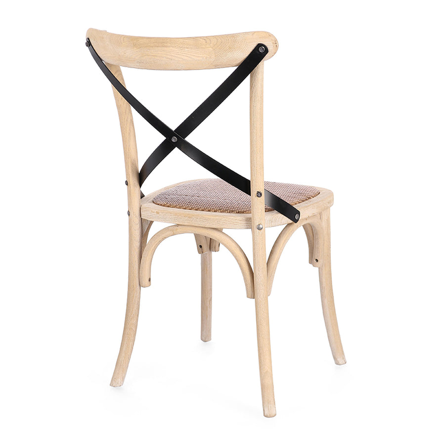 Kefélt felületű, natúr színű szilfa étkezőszék.