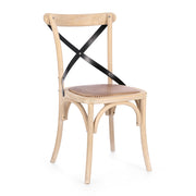 Kefélt felületű, natúr színű szilfa étkezőszék.