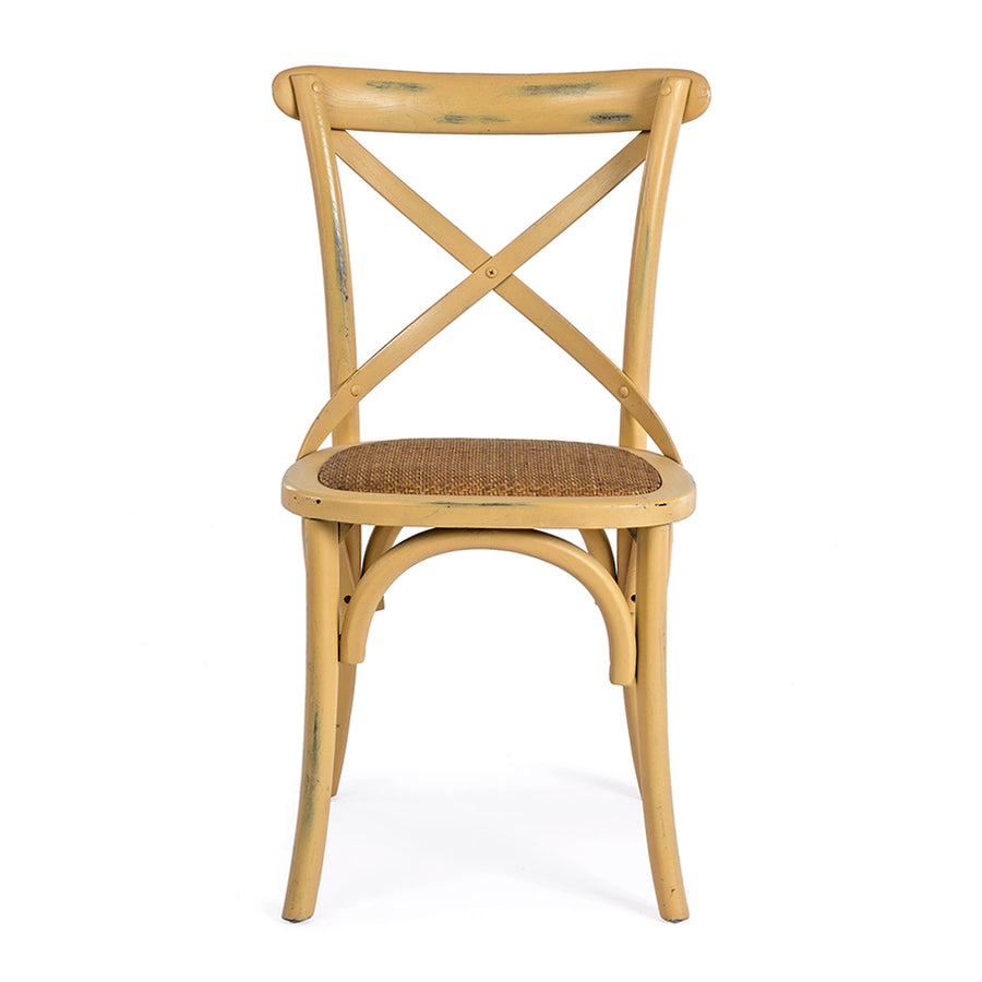 Okker színű, thonet jellegű, szilfa étkezőszék.