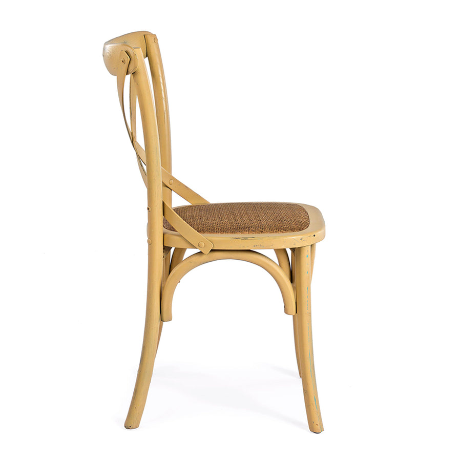 Okker színű, thonet jellegű, szilfa étkezőszék.