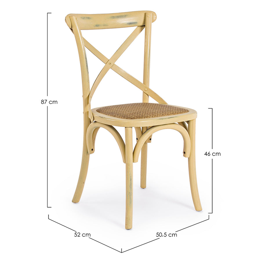 Okker színű, thonet jellegű, szilfa étkezőszék.
