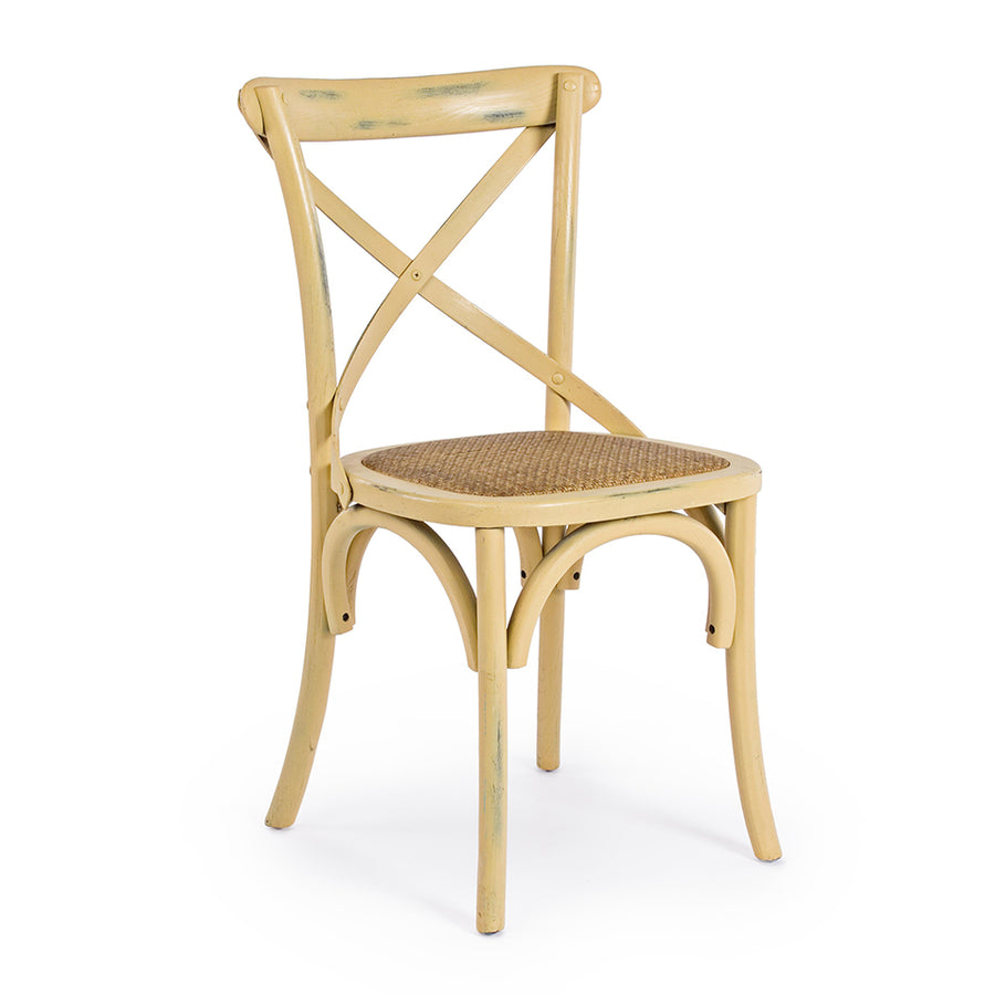 Okker színű, thonet jellegű, szilfa étkezőszék.