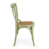 Zöld színű, szilfából készült, thonet jellegű étkezőszék.