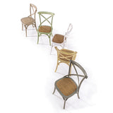 Zöld színű, szilfából készült, thonet jellegű étkezőszék.