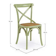 Zöld színű, szilfából készült, thonet jellegű étkezőszék.