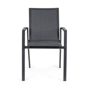 Grafitszürke színű kortárs modern kerti szék.