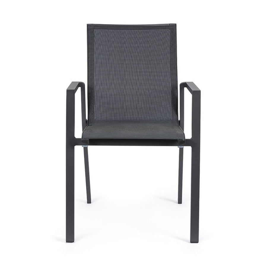 Grafitszürke színű kortárs modern kerti szék.