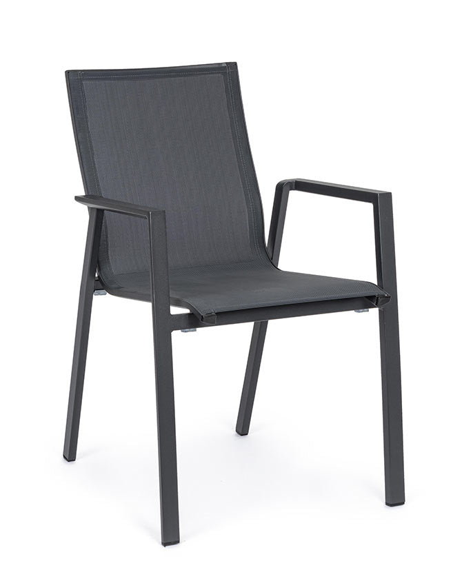 Grafitszürke színű kortárs modern kerti szék.