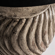 Koloniál stílusú, mangófából faragott, óriás méretű asztali lámpa.