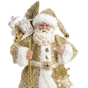 Arany színű, kézműves Mikulás figura.