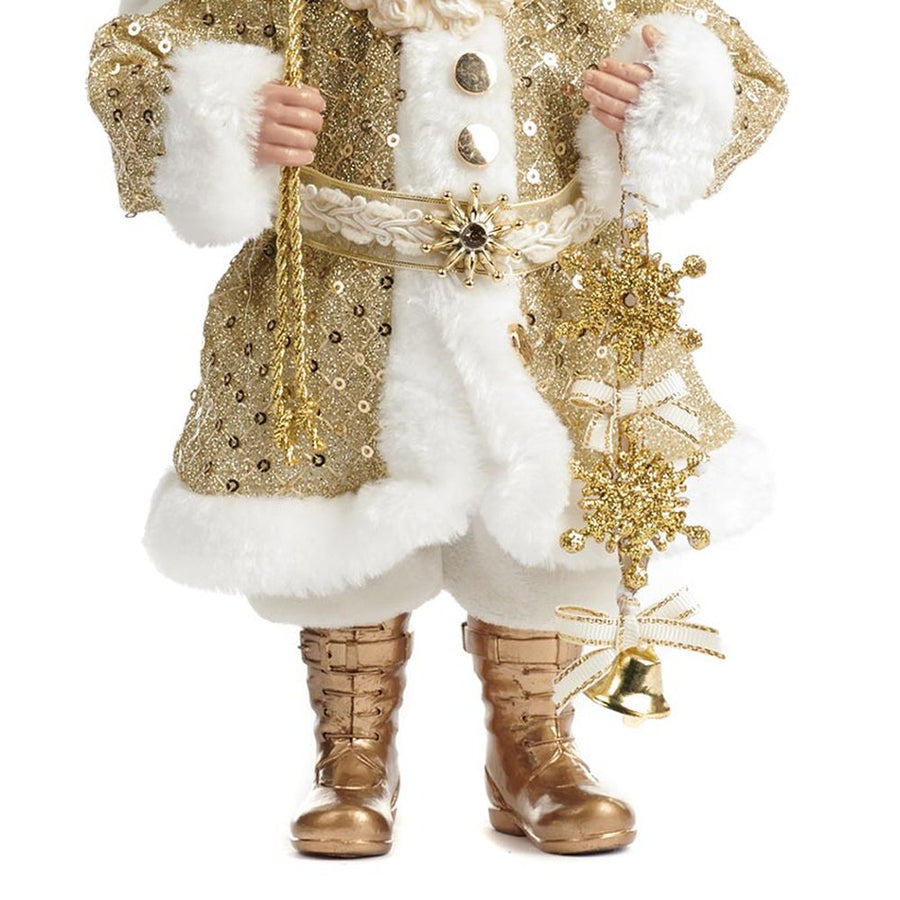 Arany színű, kézműves Mikulás figura.