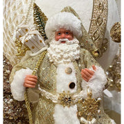 Arany színű, kézműves Mikulás figura.