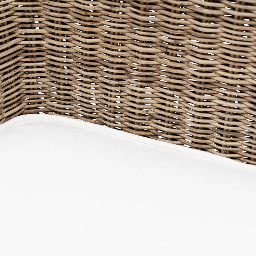 rattan karosszék ülőfelület és fonat közelről