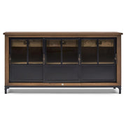 The Hoxton kőrisfa-fém tálaló 175 cm elölnézet tolóajtókkal