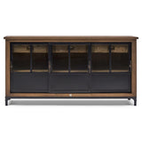 The Hoxton kőrisfa-fém tálaló 175 cm elölnézet tolóajtókkal